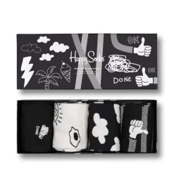 4-Pack Black & White Socks Gift Set